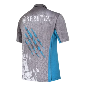 BERETTA RUSH SCRATCH POLO SHIRT BLACK & BLUE EXCELL - Image 2